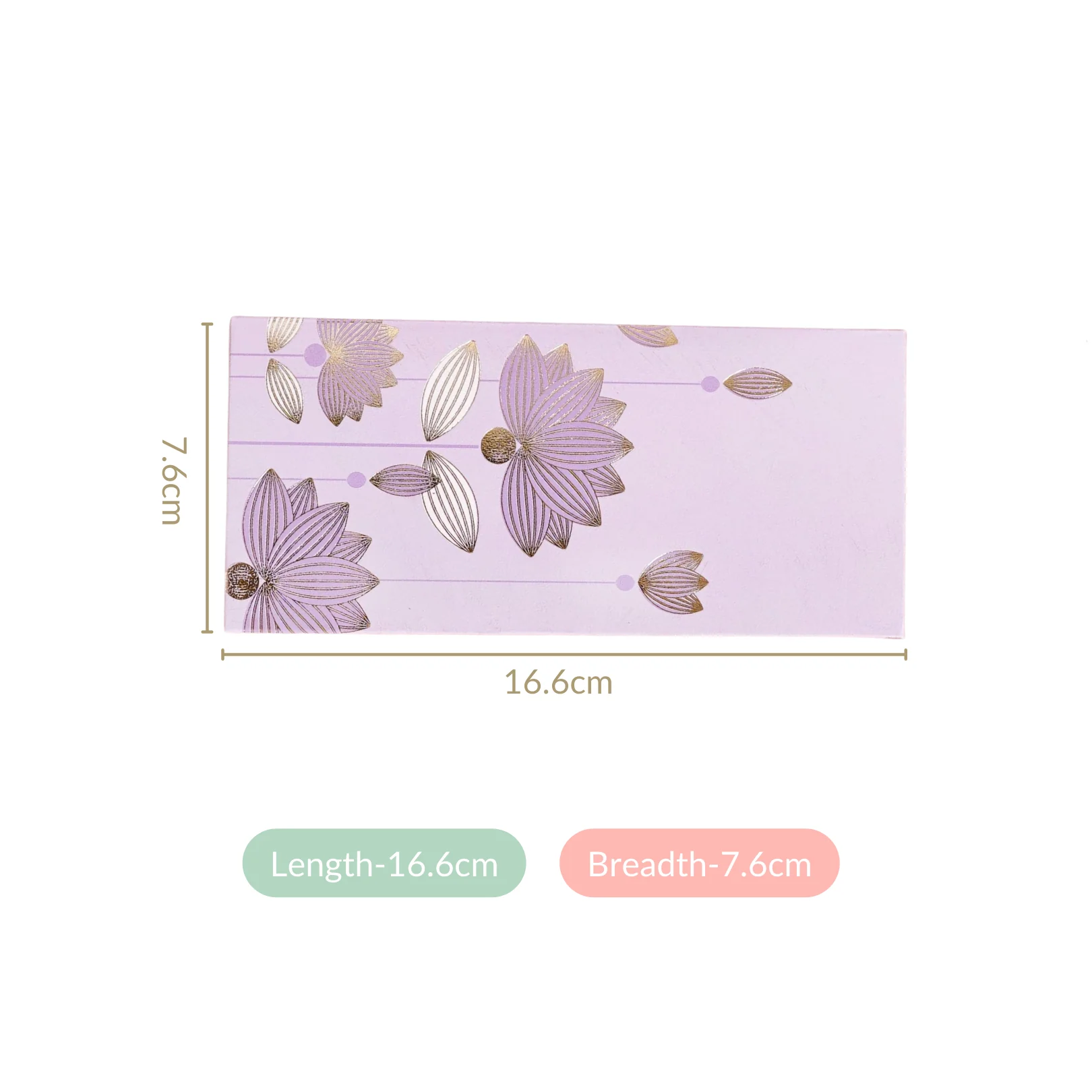 Gold Lotus Gift Envelope For Cash Set Of 12 Lavender - Image 4