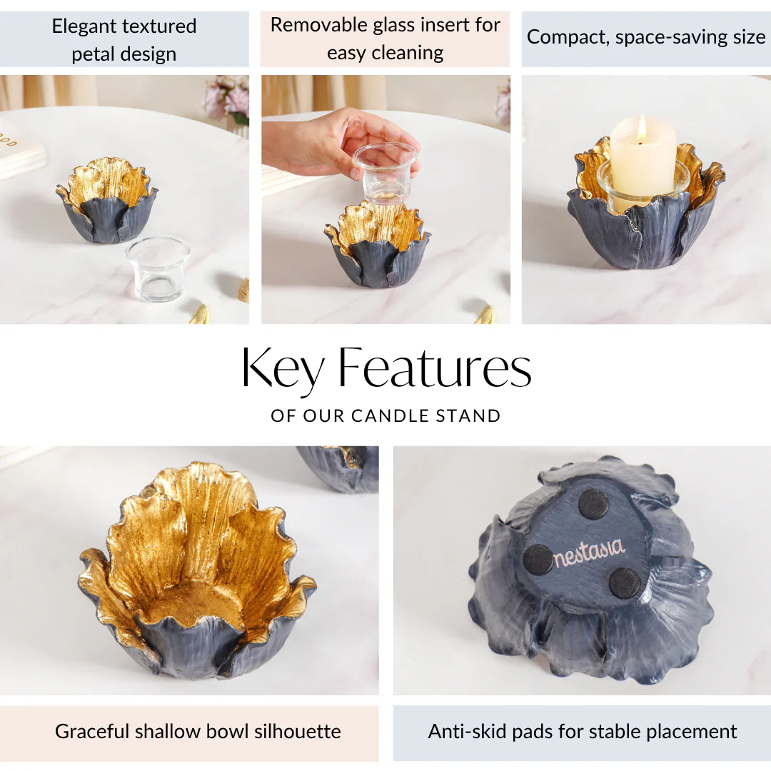 Gold Petal Candle Holder - Image 5