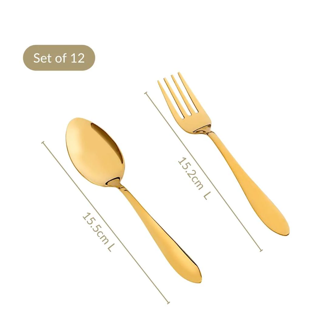 Gold PVD Coated Cutlery Set Of 12 - Image 4