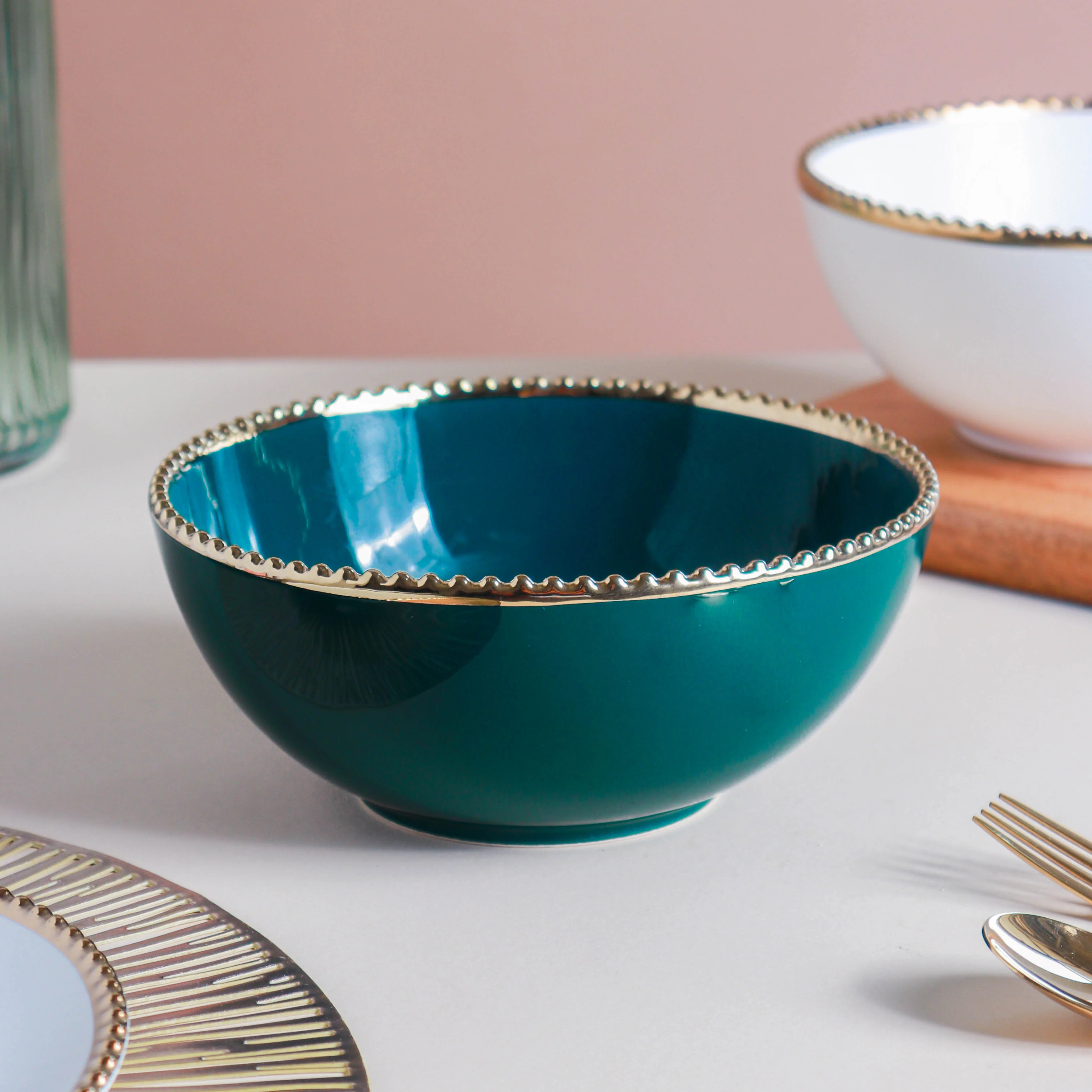 Gold Rim Salad Bowl 800 ml - Image 8
