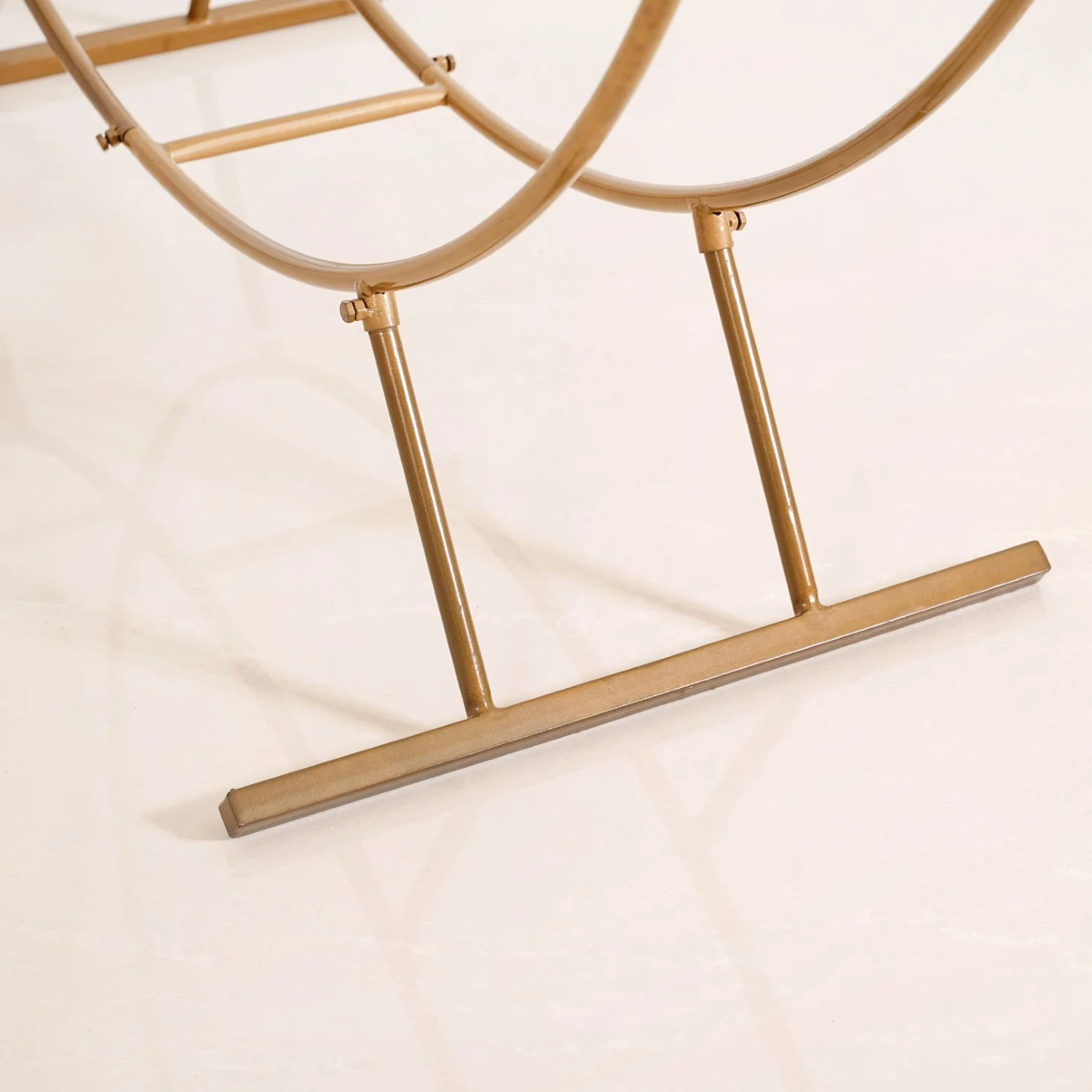 Gold Rings Backdrop Metal Frame With Floral Decorations 99 Inch - Image 8