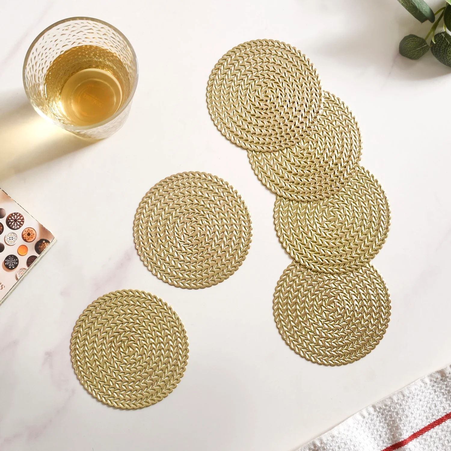 Gold Round Coaster Set Of 6 - Image 2