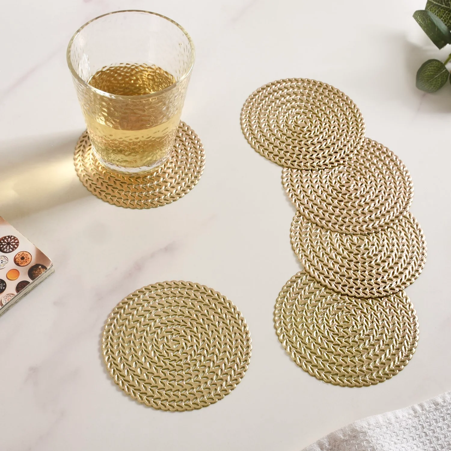 Gold Round Coaster Set Of 6 - Image 7