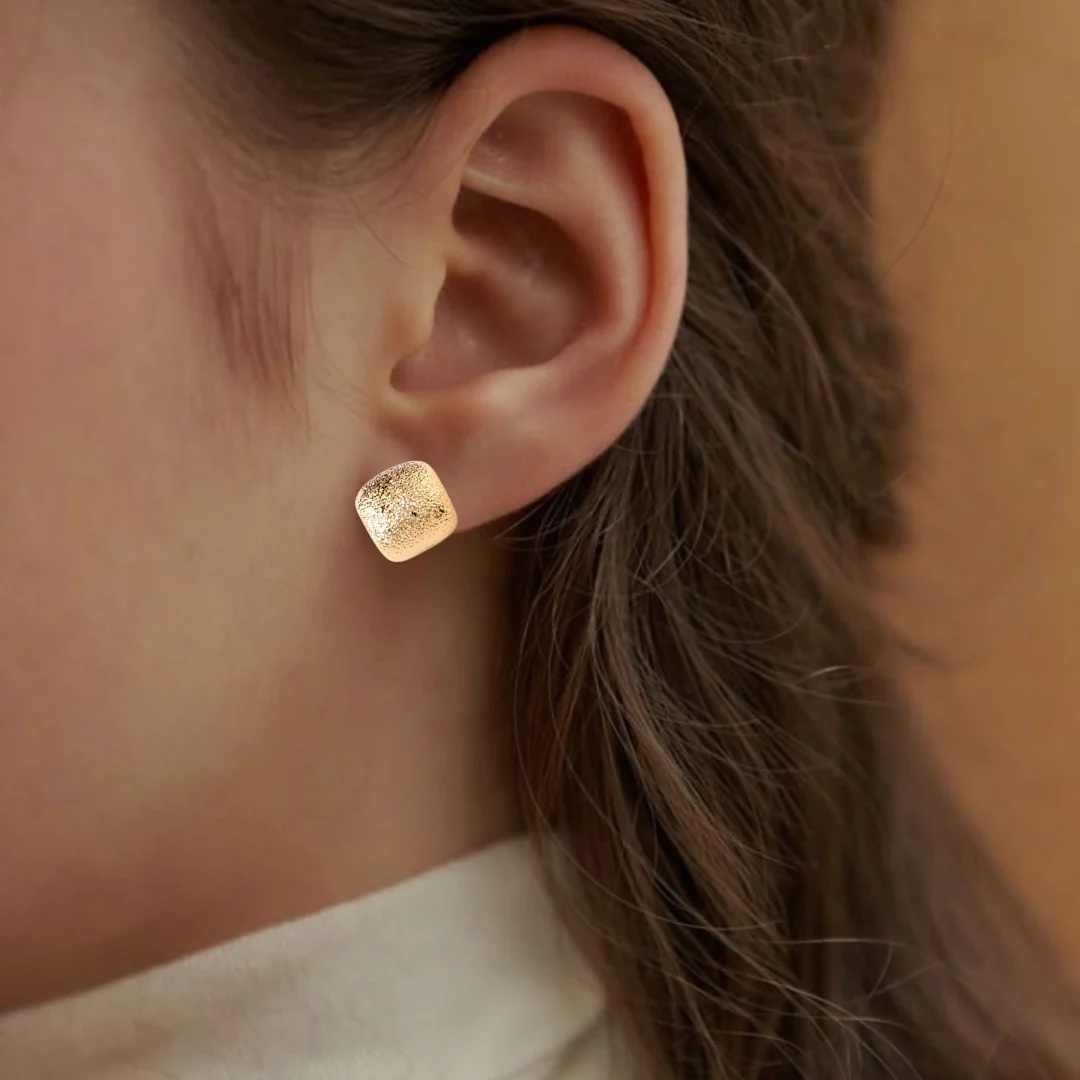 Gold Square Fold Studs - Image 5