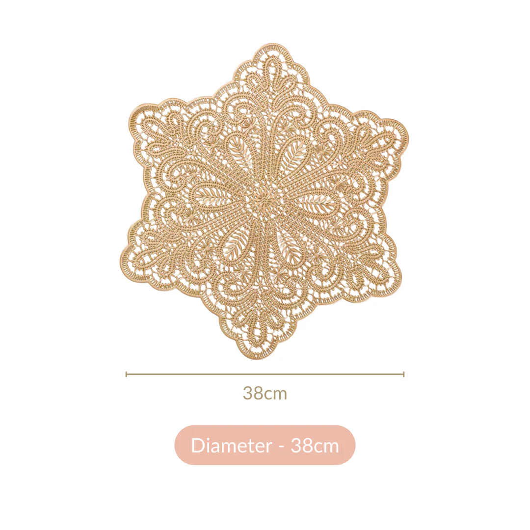 Gold Star Shaped Dining Table Mat Set Of 6 - Image 5