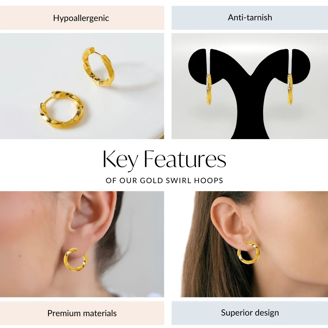 Gold Swirl Hoops - Image 4