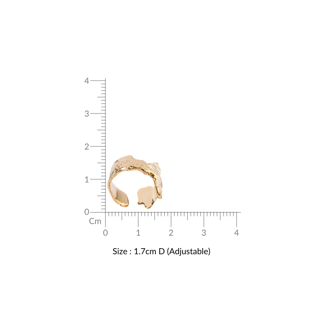 Gold Terrain Textured Statement Ring - Image 3