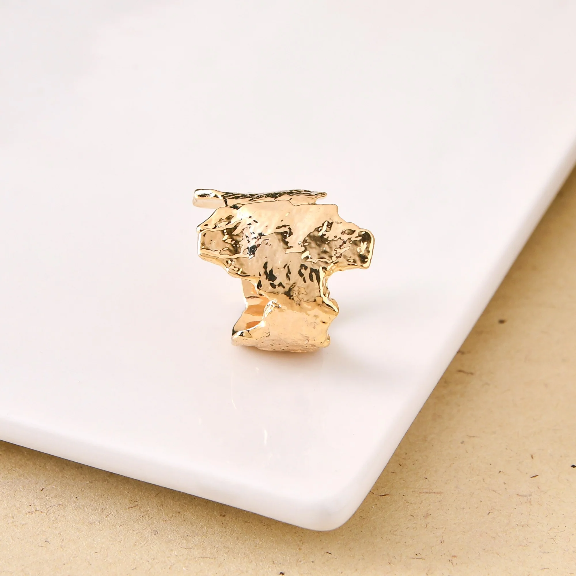 Gold Terrain Textured Statement Ring - Image 6