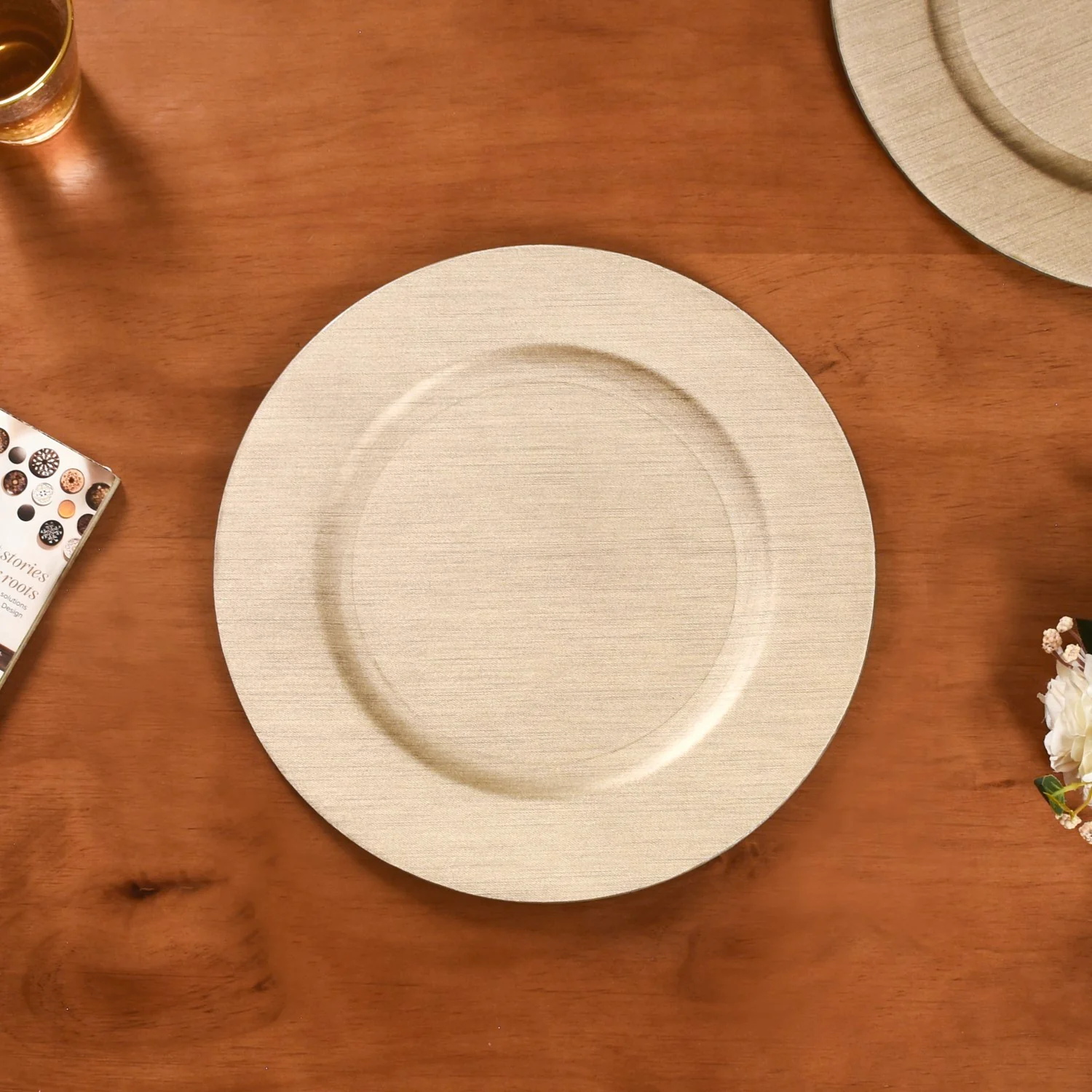 Gold Textured Charger Plates Set Of 6 13 Inch - Image 5