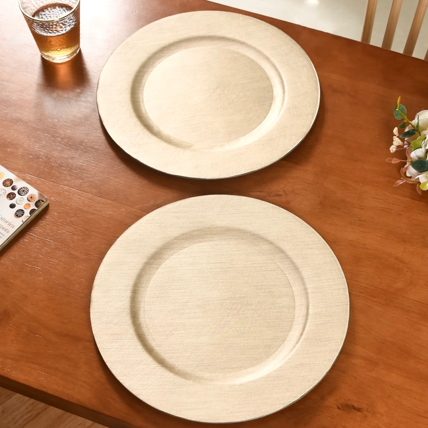 Gold Textured Charger Plates Set Of 6 13 Inch - Image 9