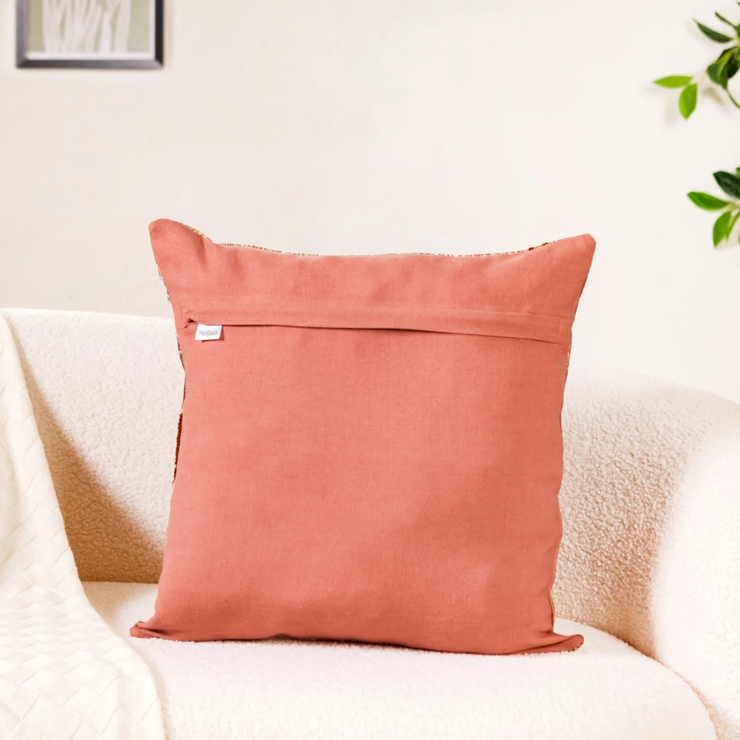 Golden Foil Modern Embroidered Cushion Cover 16x16 Inch - Image 8