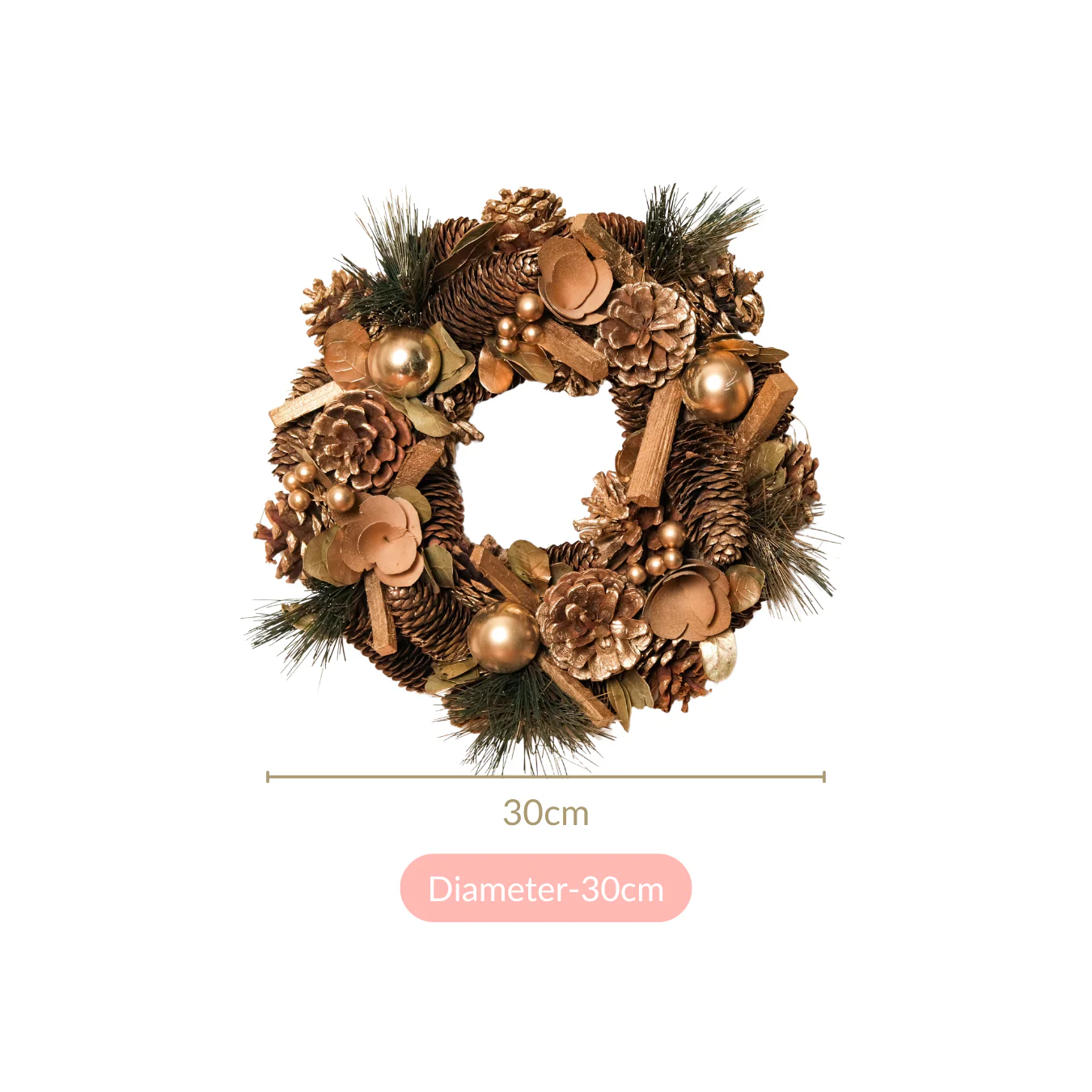 Golden Forest Sustainable Decorative Wreath - Image 4