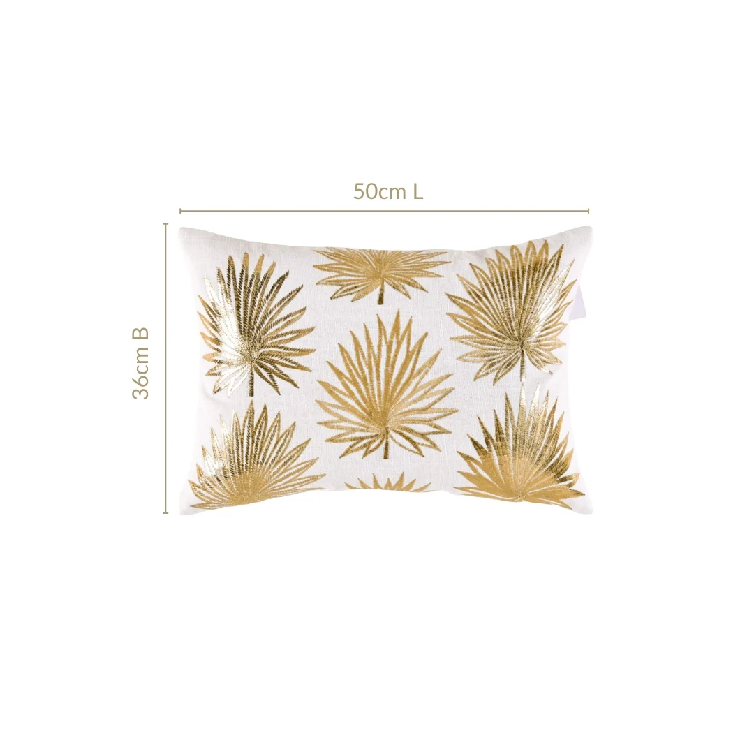 Golden Grace Cotton Cushion Cover 50x36cm - Image 3