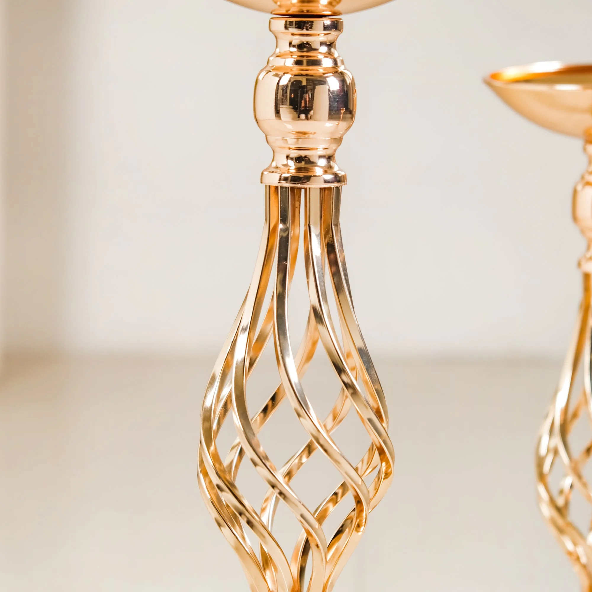 Golden Tall Floor Candle Stand Set Of 3 Large - Image 11