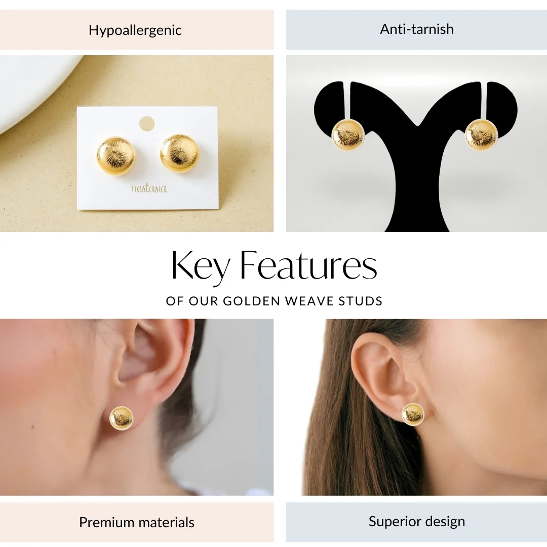 Golden Weave Studs - Image 4