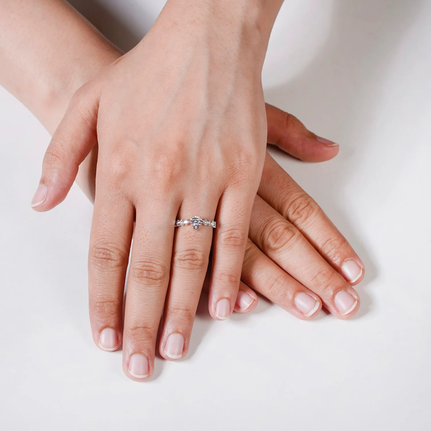 Gracefully Radiant Silver Solitaire Ring - Image 2