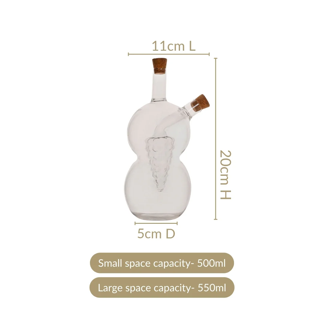 Grape Sculpture Glass Cruet For Olive Oil With Italian Seasoning - Image 4