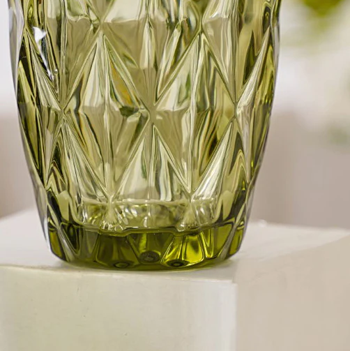 Green Embossed Drinkware Set of 4 - Image 6