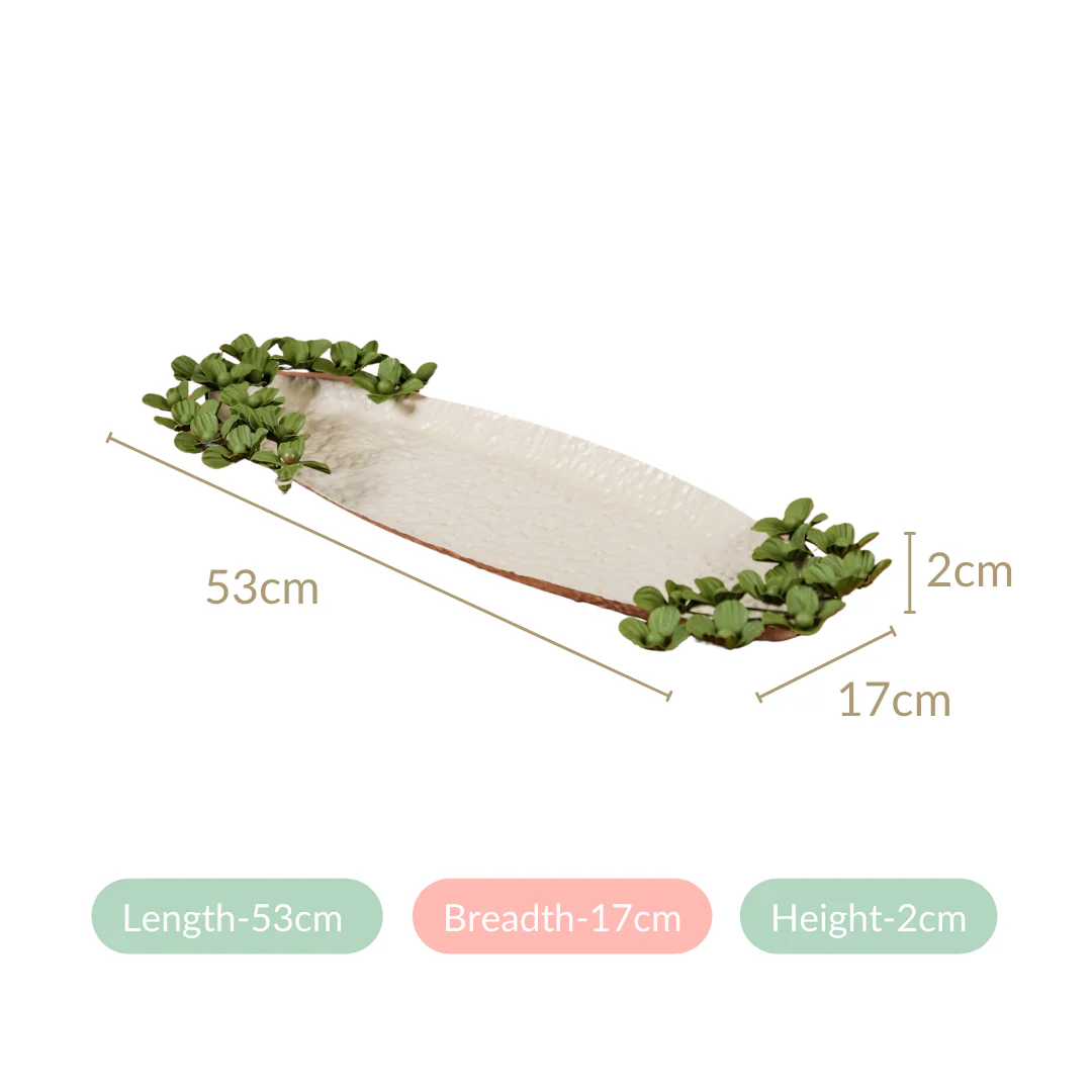 Green Garden Long Metal Decorative Tray 21x7 Inch - Image 5