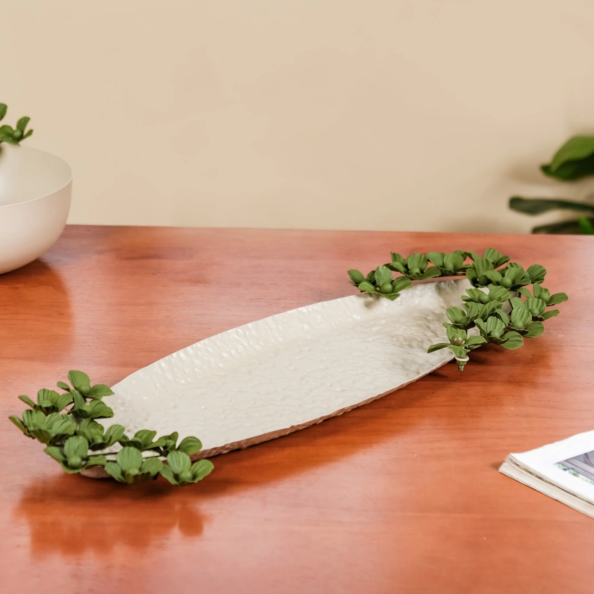 Green Garden Long Metal Decorative Tray 21x7 Inch - Image 7