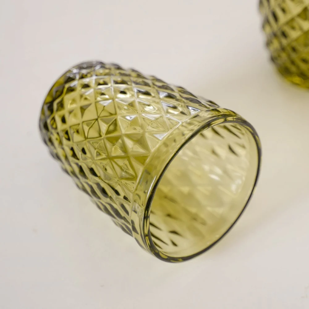 Green Glass Water Cup Set of 4 - Image 4