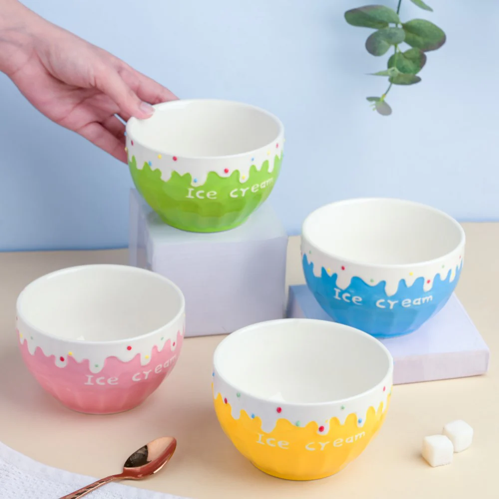 Green Strawberry Ice Cream Bowl 400 ml - Image 6