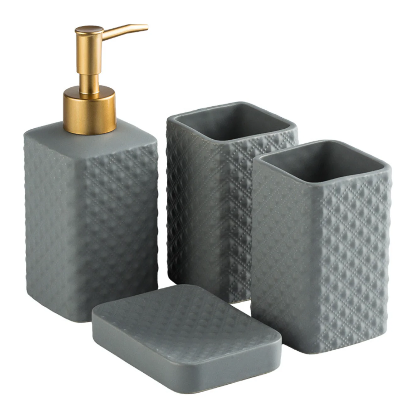 Grey Bathroom Accessory Set - Image 5