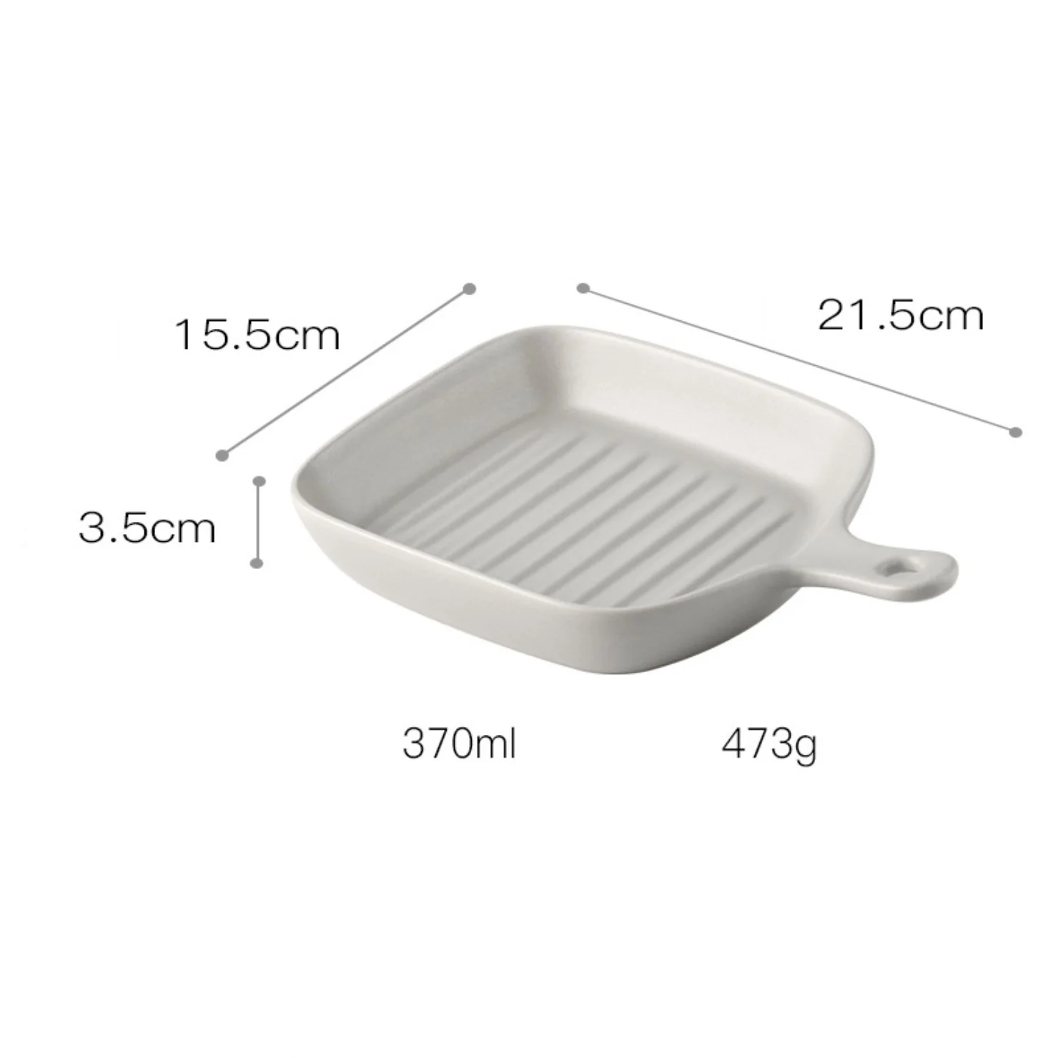 Grey Ceramic Grill Plate - Image 4