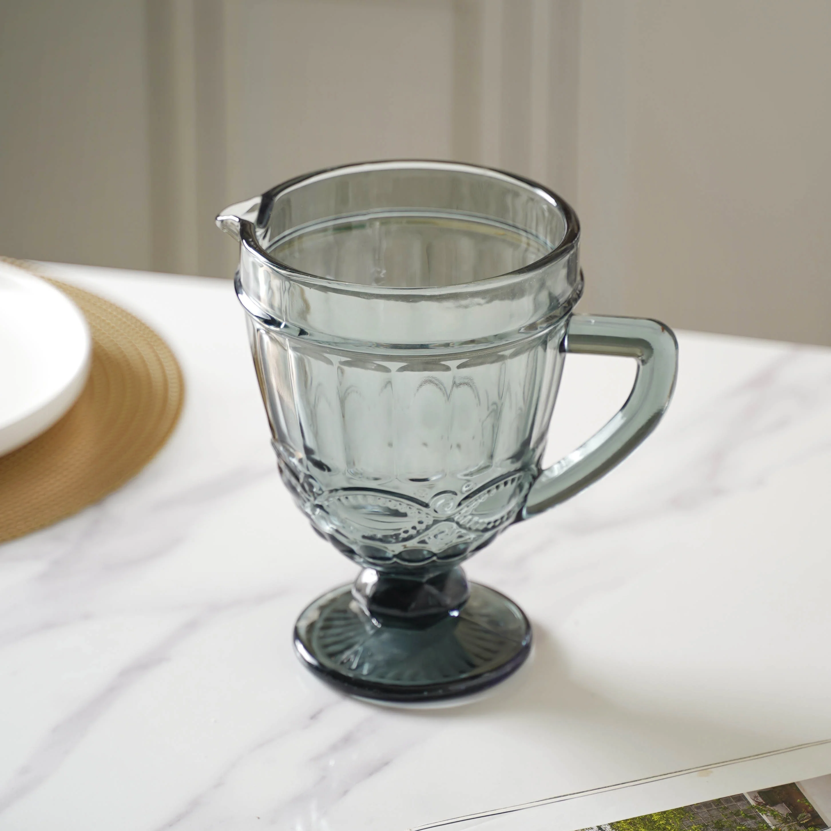 Grey Glass Juice Jug - Image 3