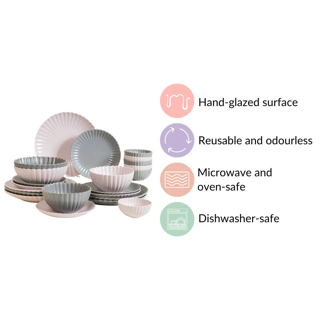 Grey Lavender 22 Piece Daily Dinner Set For 6 - Image 6