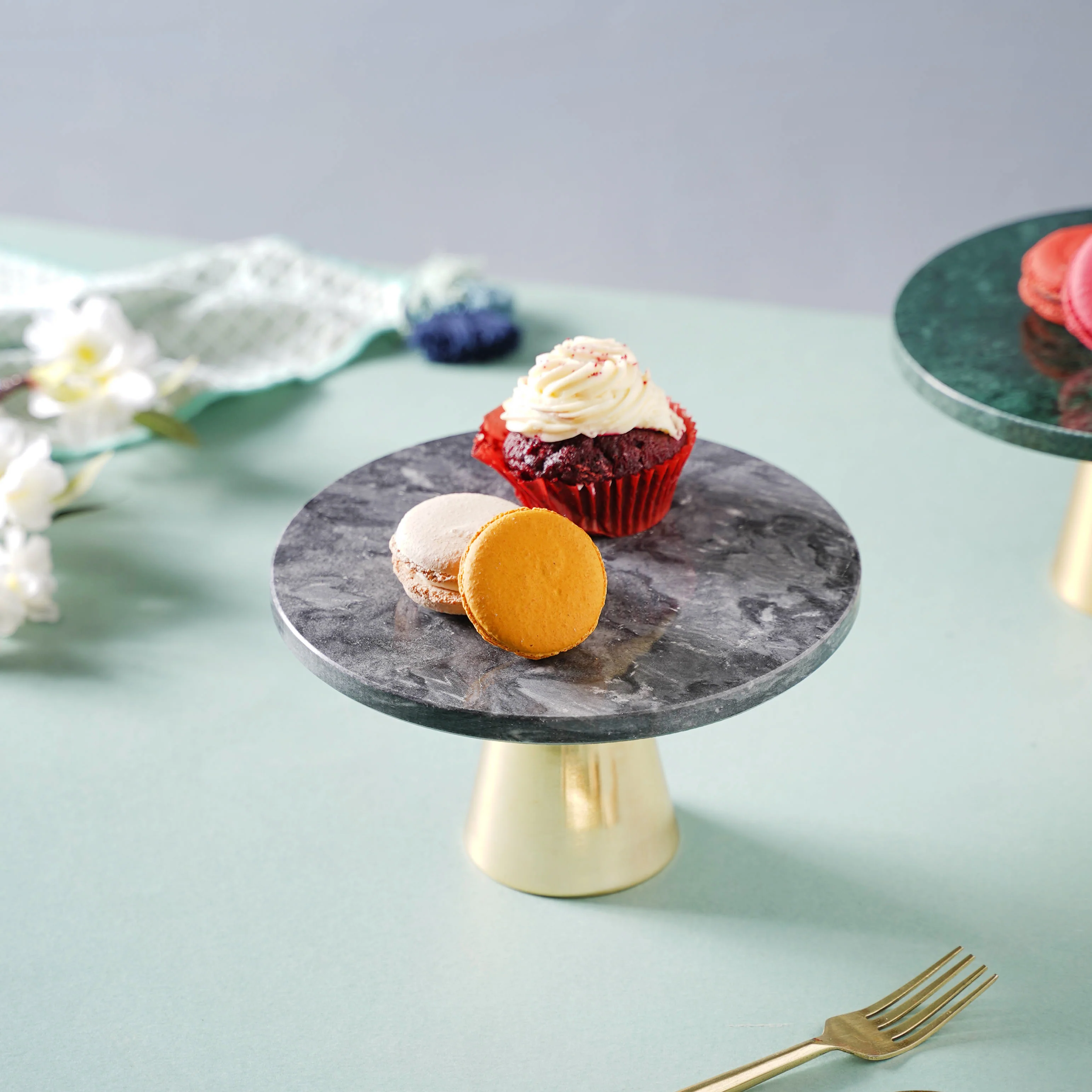 Grey Marble Cake Stand 8 inch - Image 6