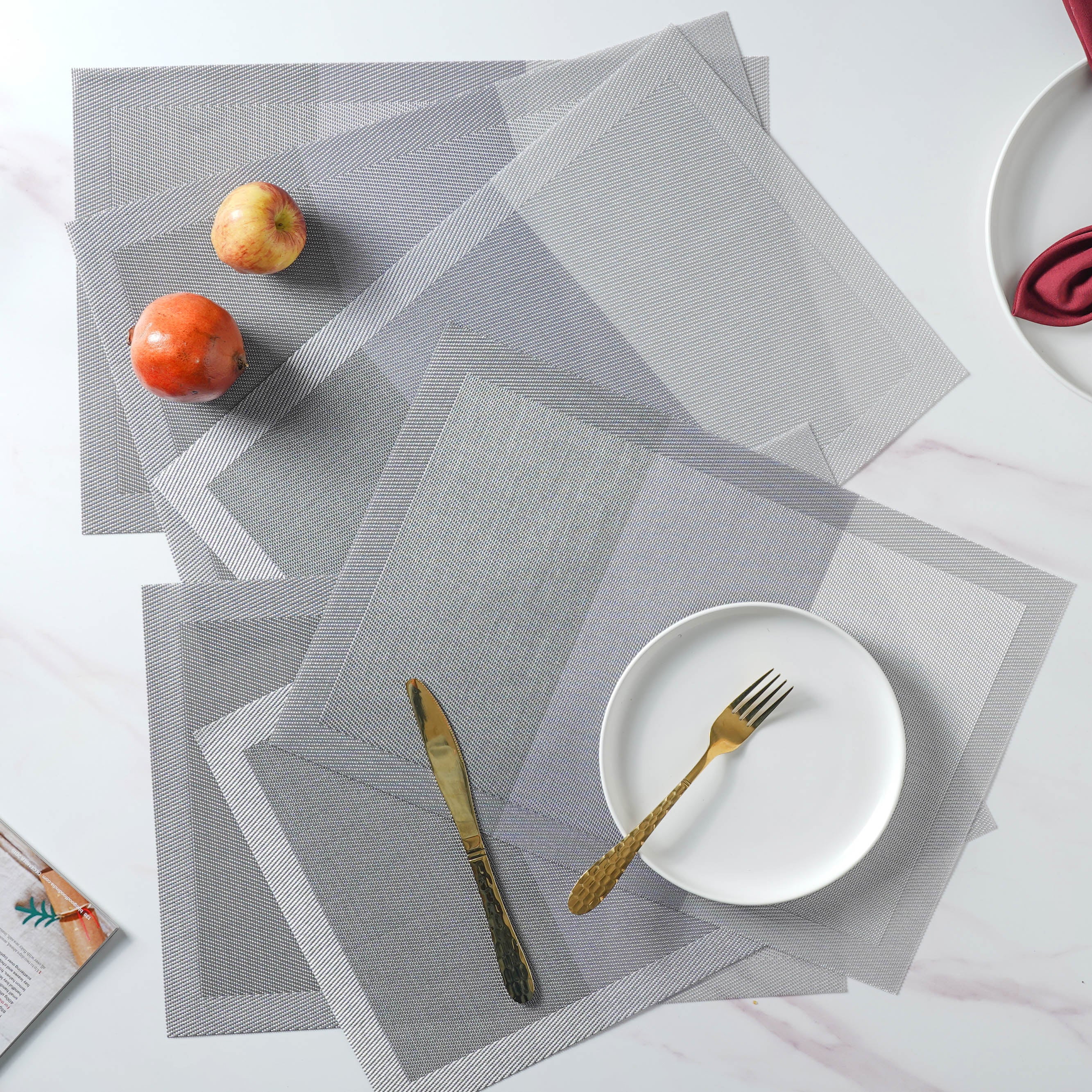 Grey Table Mat Set of 6 - Image 2