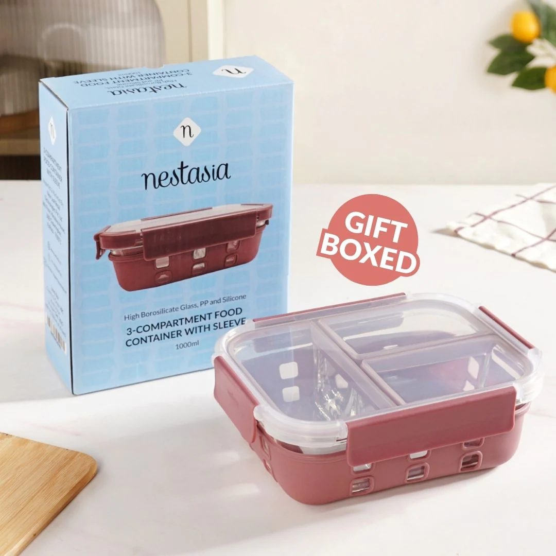 Gripso Triple Compartment Lunch Box 1000ml Mauve - Image 9