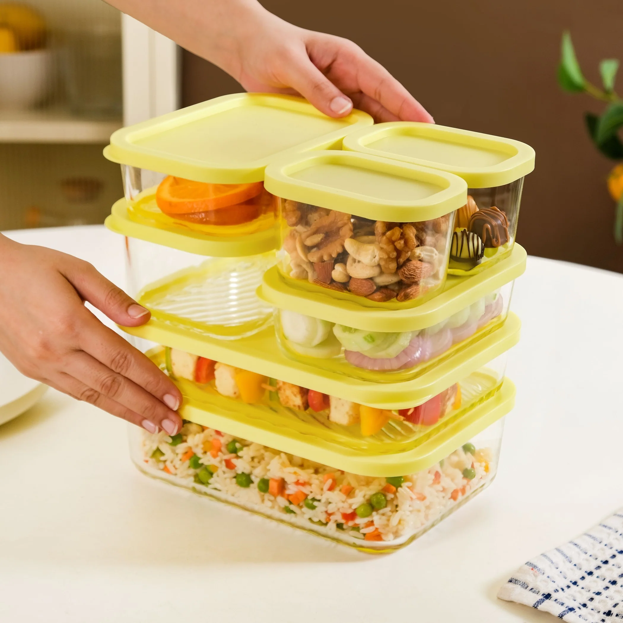Groovo Stack On Airtight Container Set Of 7 S 310ml M 520ml L 750ml XL 1200ml XXL 1700ml - Image 3