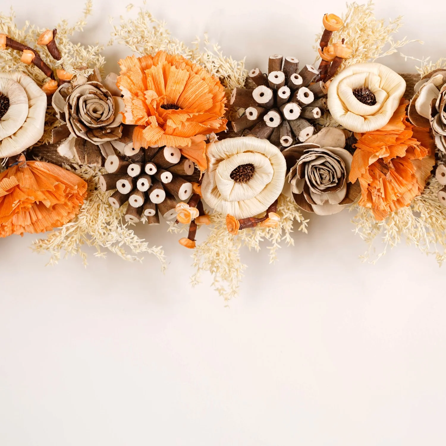 Handmade Door Toran With Orange Sola Flower - Image 3