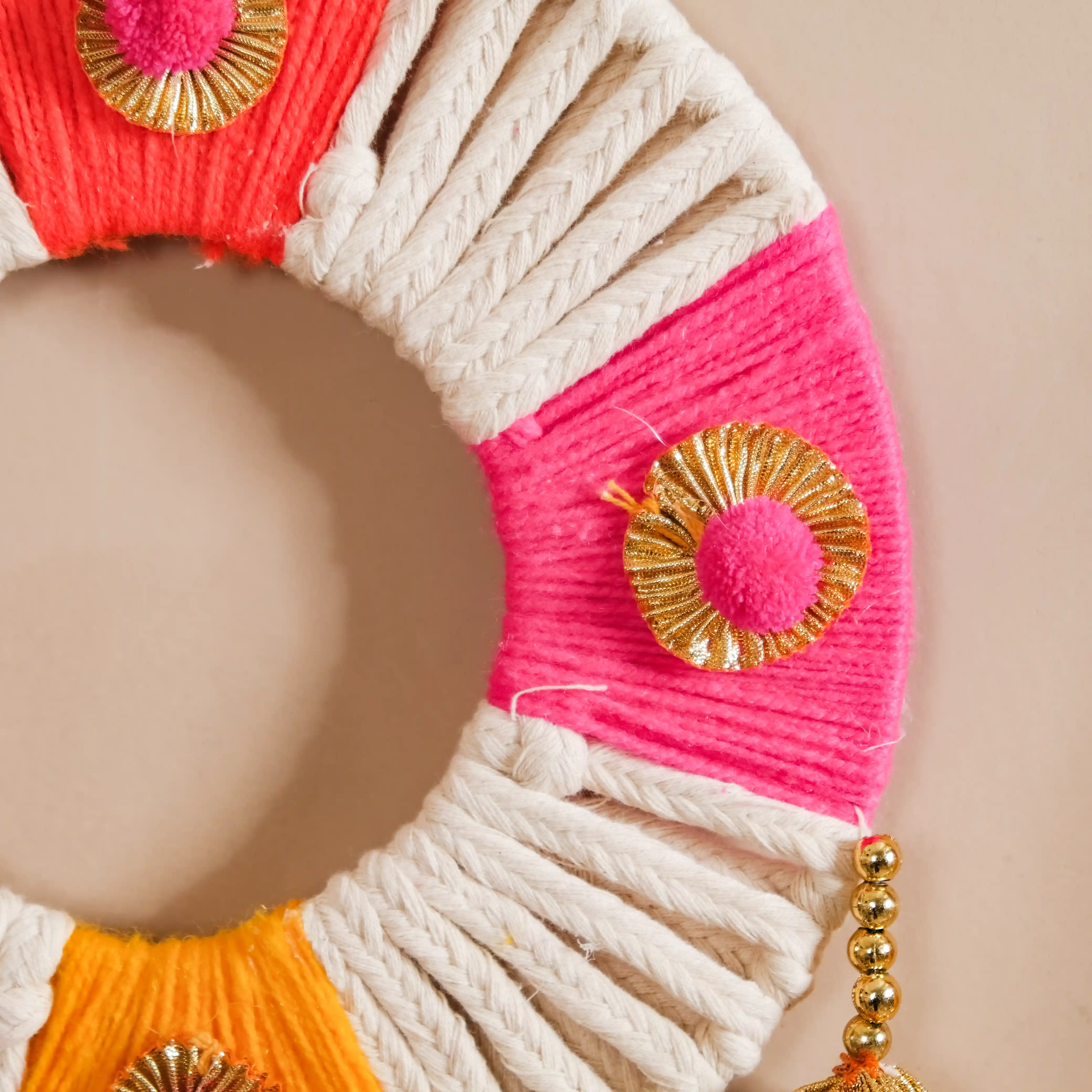 Handmade Festive Wall Hanging Set Of 2 Multicolour - Image 3
