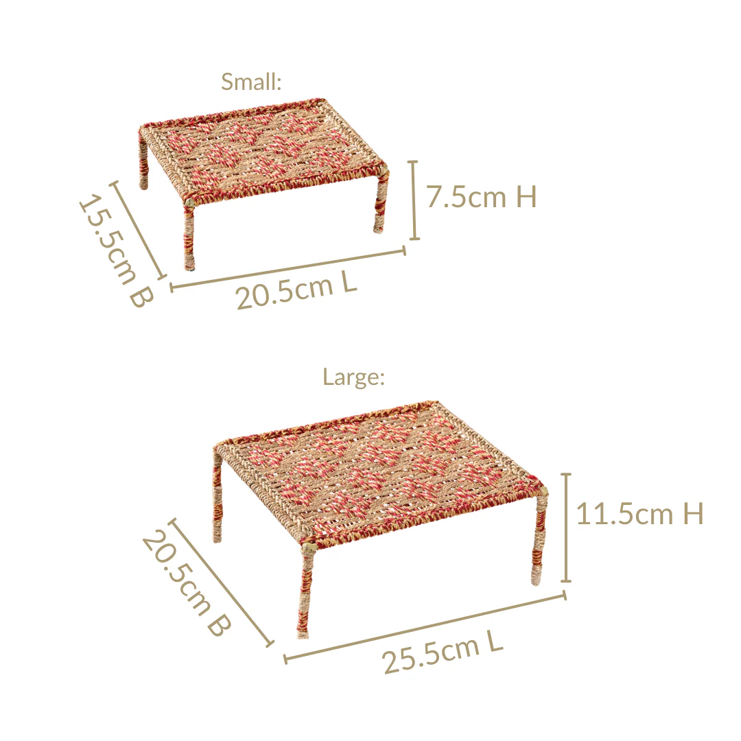 Handwoven Sabai Risers With Zari Set Of 2 - Image 5