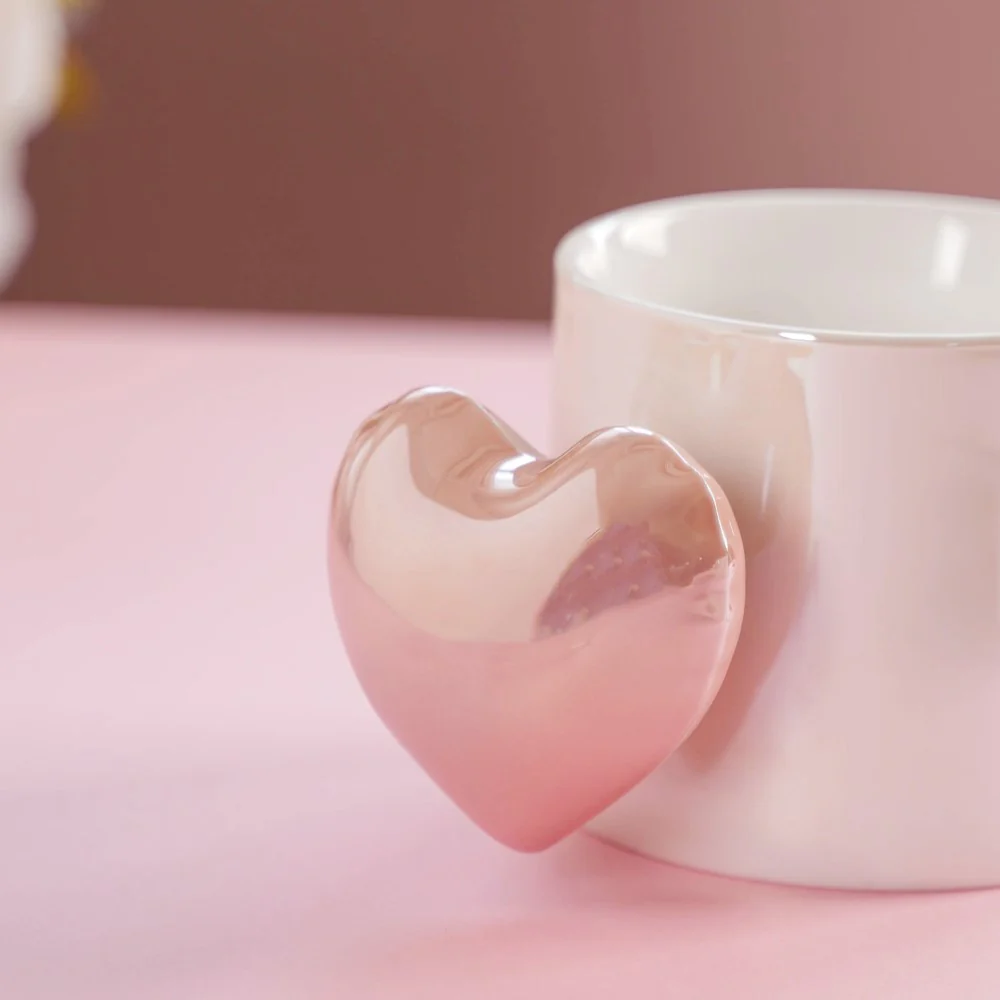 Heart Balloon Coffee Mug Set Of 2 Pink Blue 330ml - Image 7