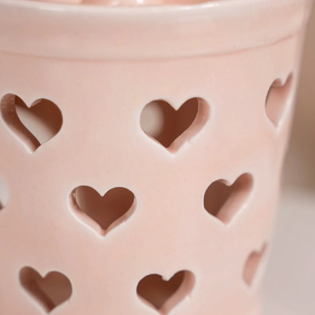 Heart Cutwork Ceramic Diffuser Set Of 2 Peach - Image 8