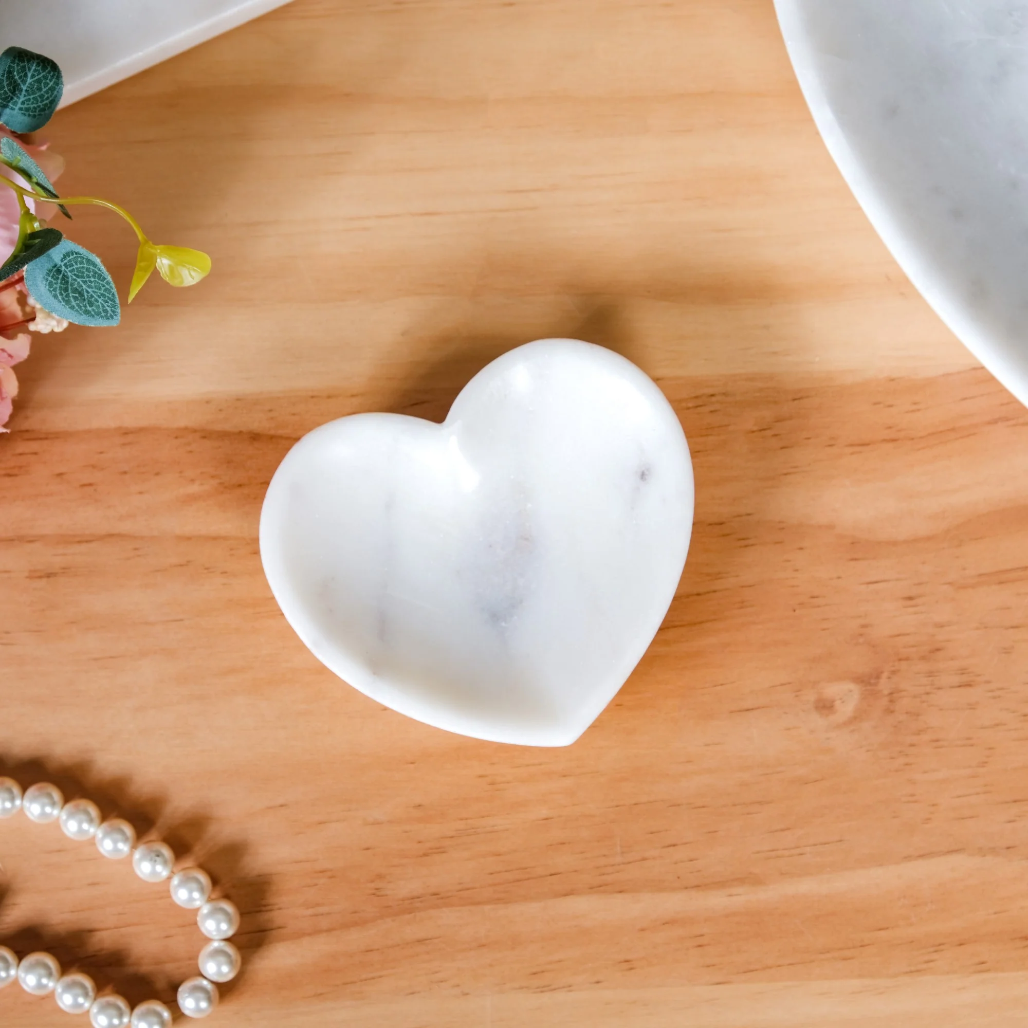 Heart Of Stone White Marble Trinket Dish 4 Inch - Image 6