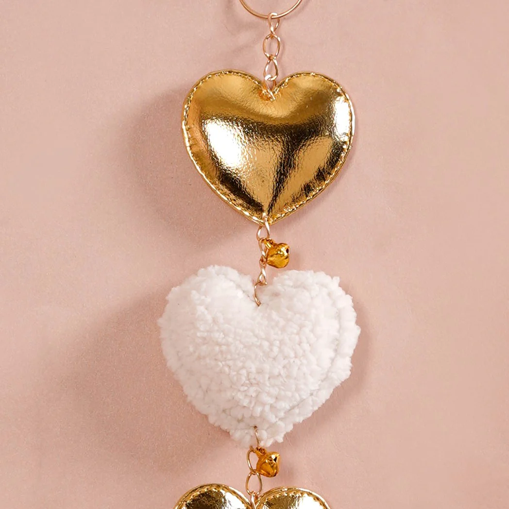 Heart Shaped Wall Decor White And Gold Set Of 2 17 Inch - Image 3