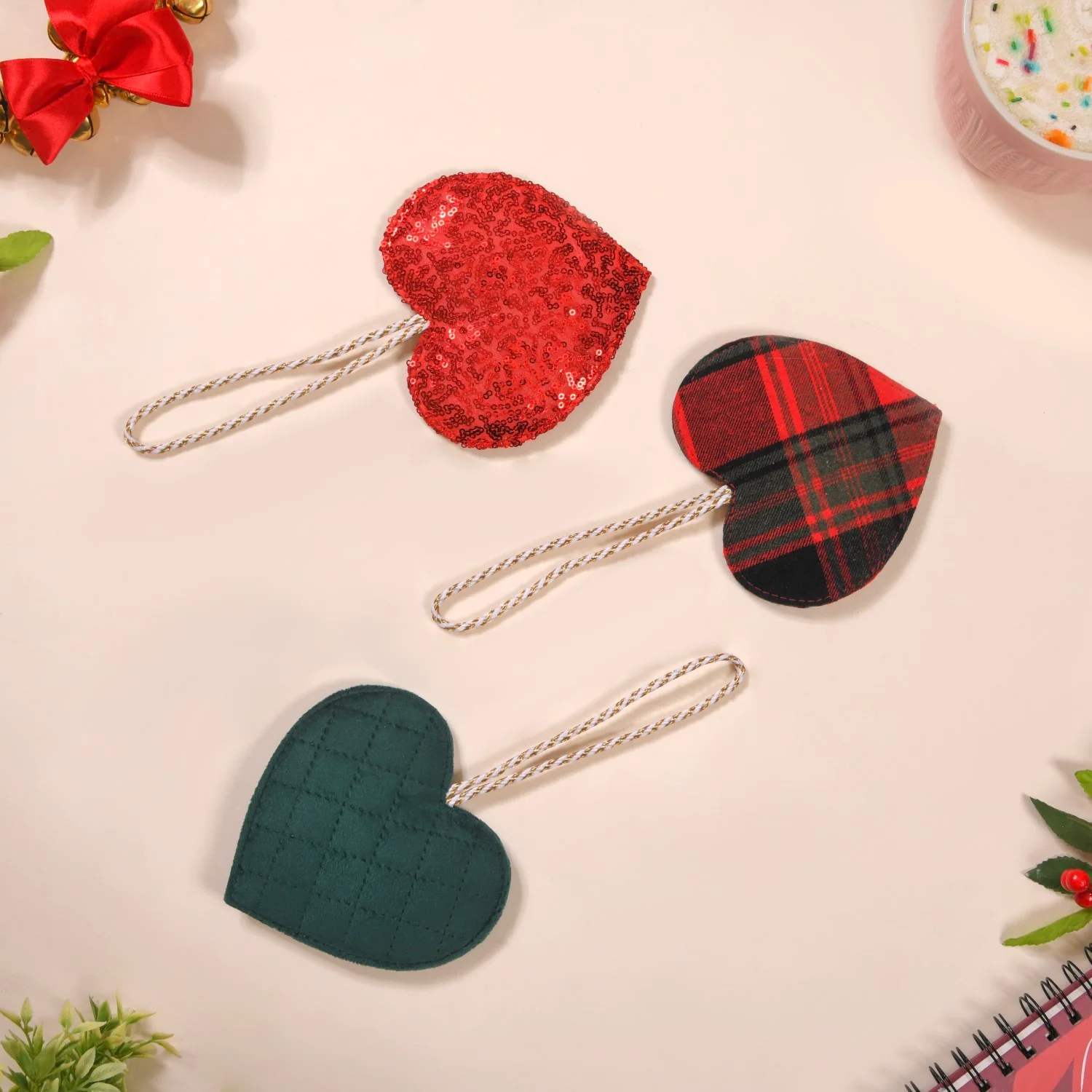 Hearts Wall Hanging Ornaments Set of 3 - Image 3