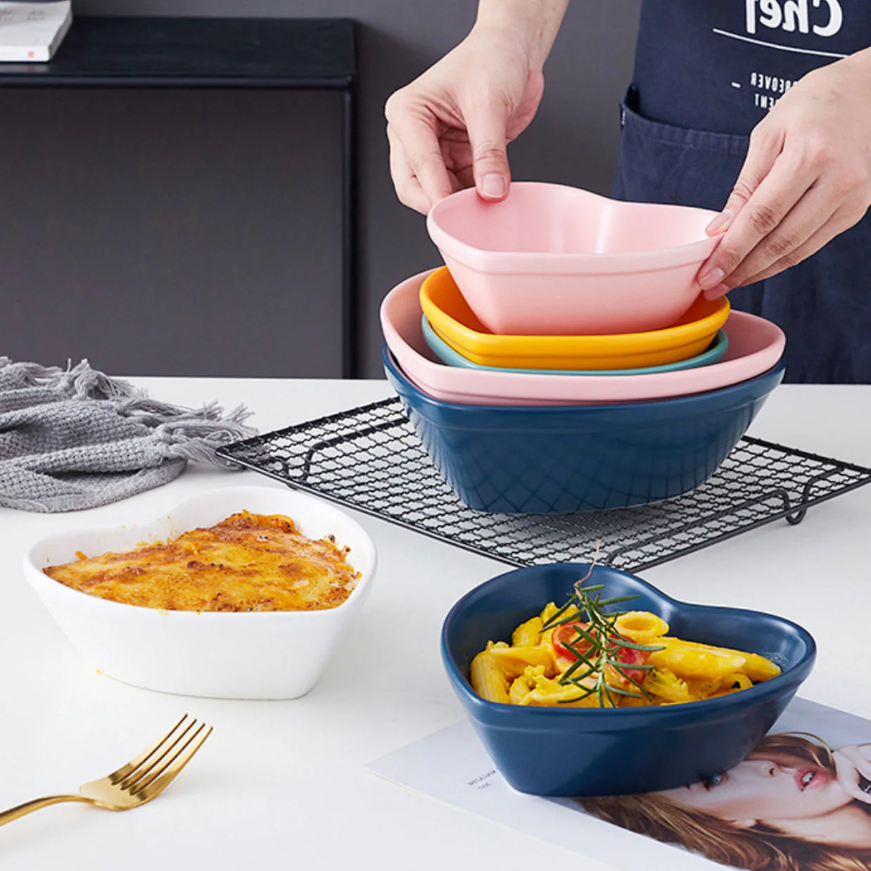 Hearty Ceramic Bakeware Small White 6 Inch - Image 5