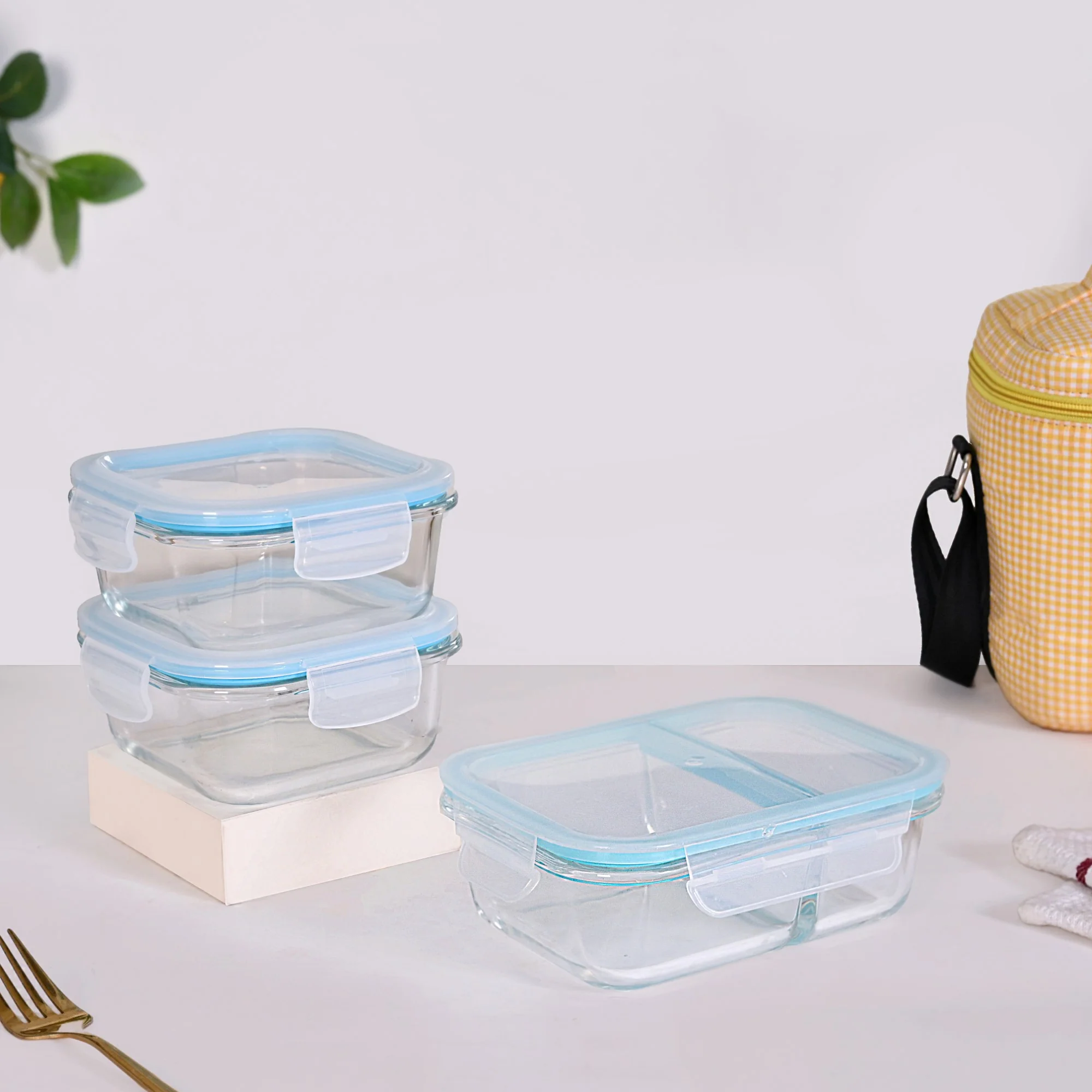 Heat Insulated Lunch Bag With Lunch Box Yellow - Image 3