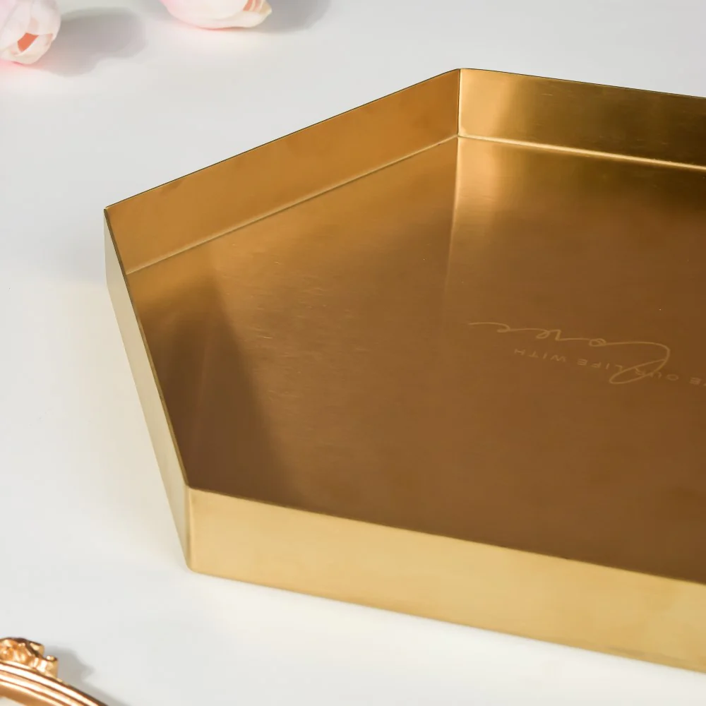 Hexa Decoration Tray Golden Large - Image 5