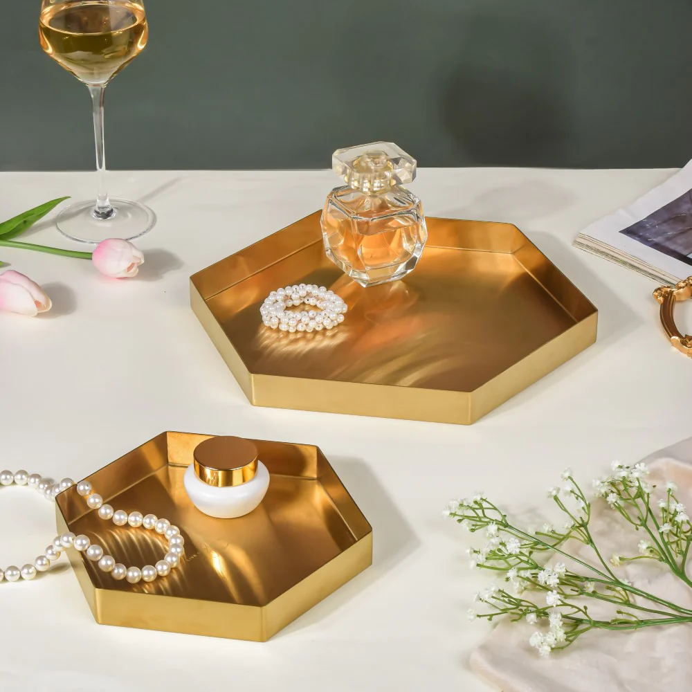 Hexa Decoration Tray Golden Large - Image 7