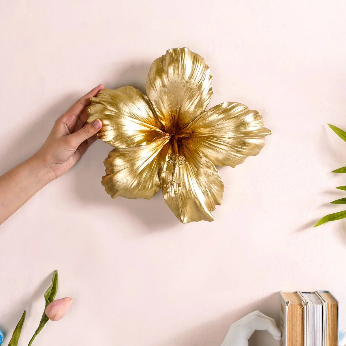 Hibiscus Wall Decor Gold - Image 2