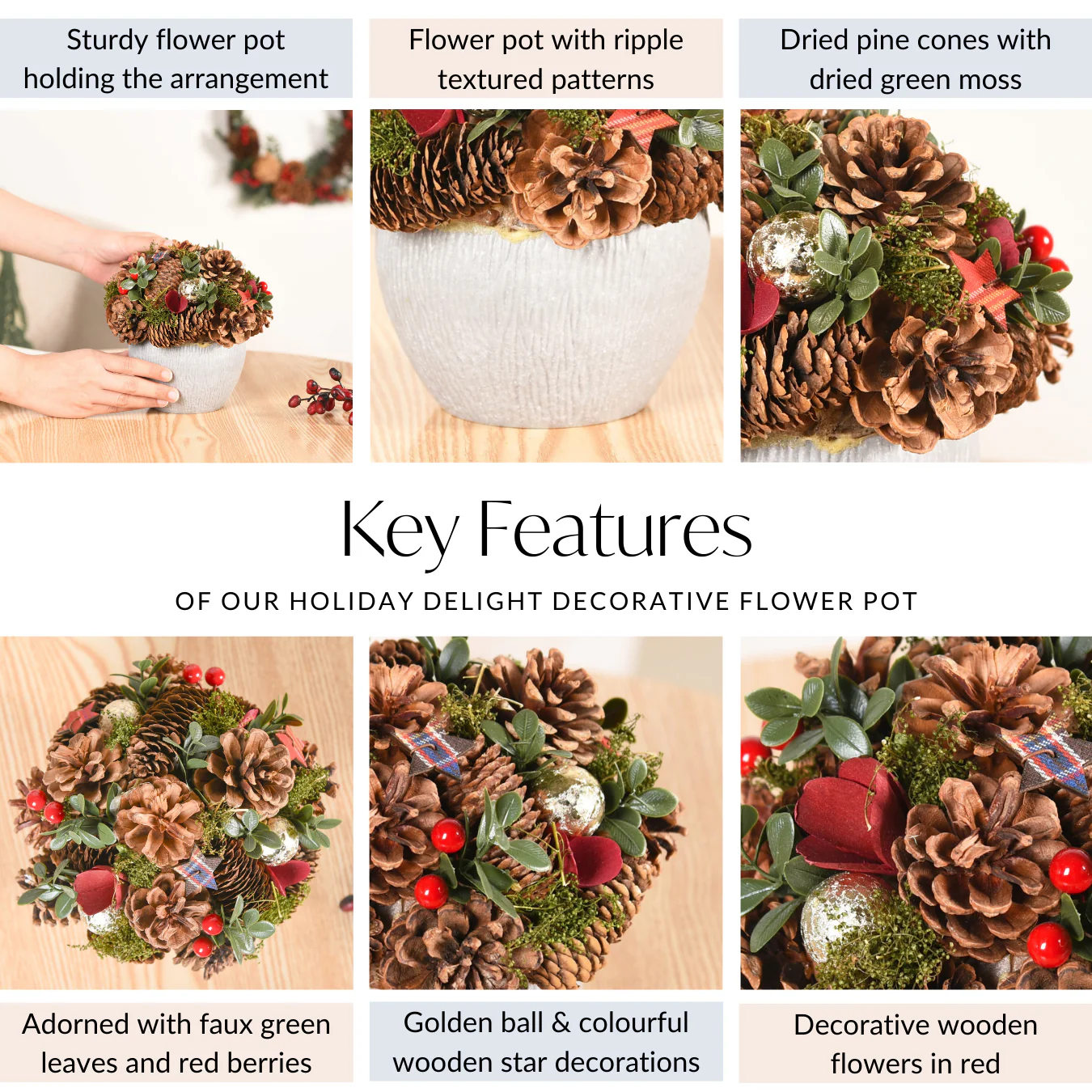 Holiday Delight Decorative Flower Pot - Image 5