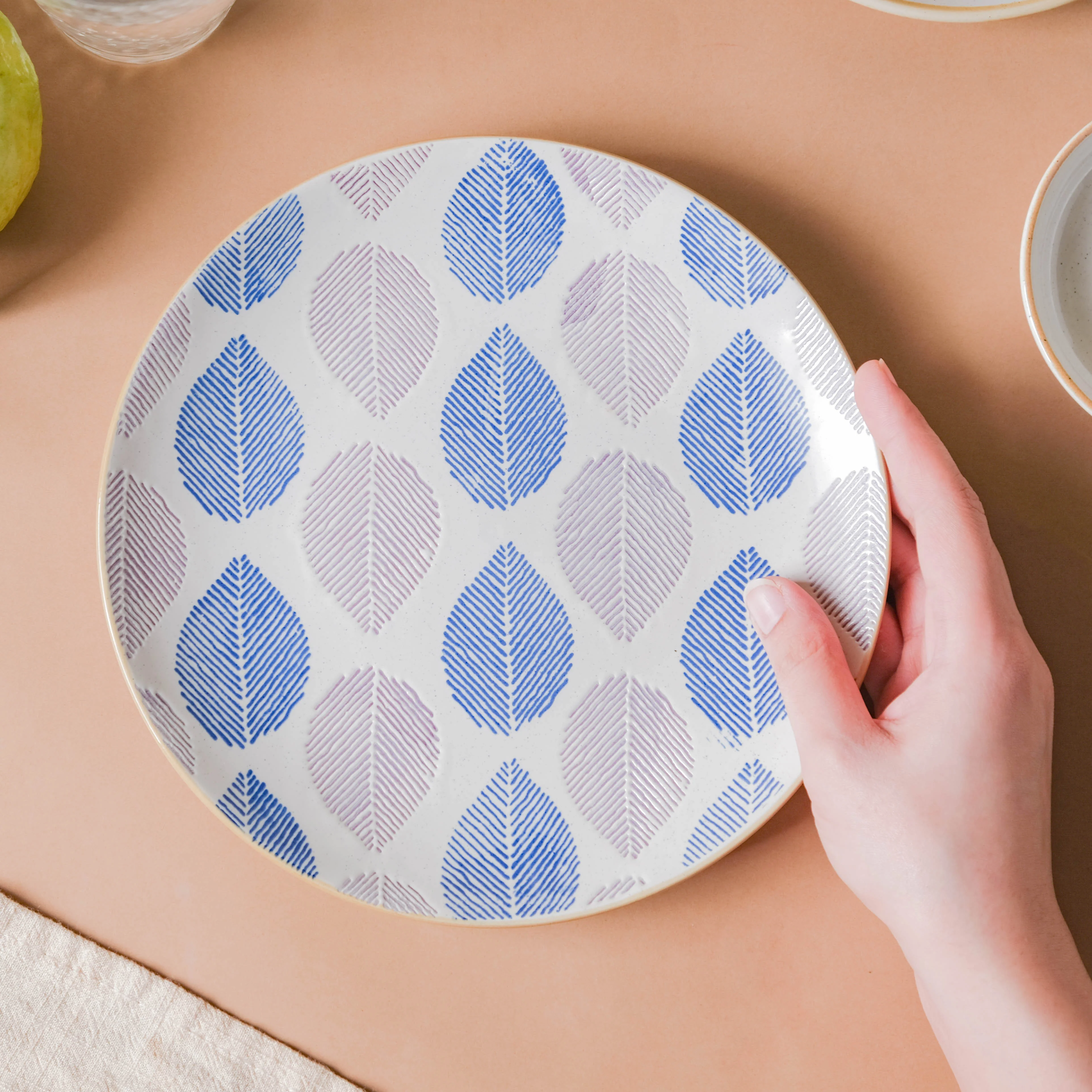 House of Eden Appetizer Plate Blue And White 8 Inch - Image 3