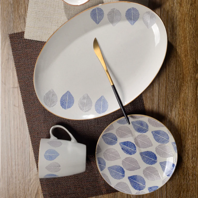 House of Eden Blue Leaf Dessert Plate 50ml - Image 13